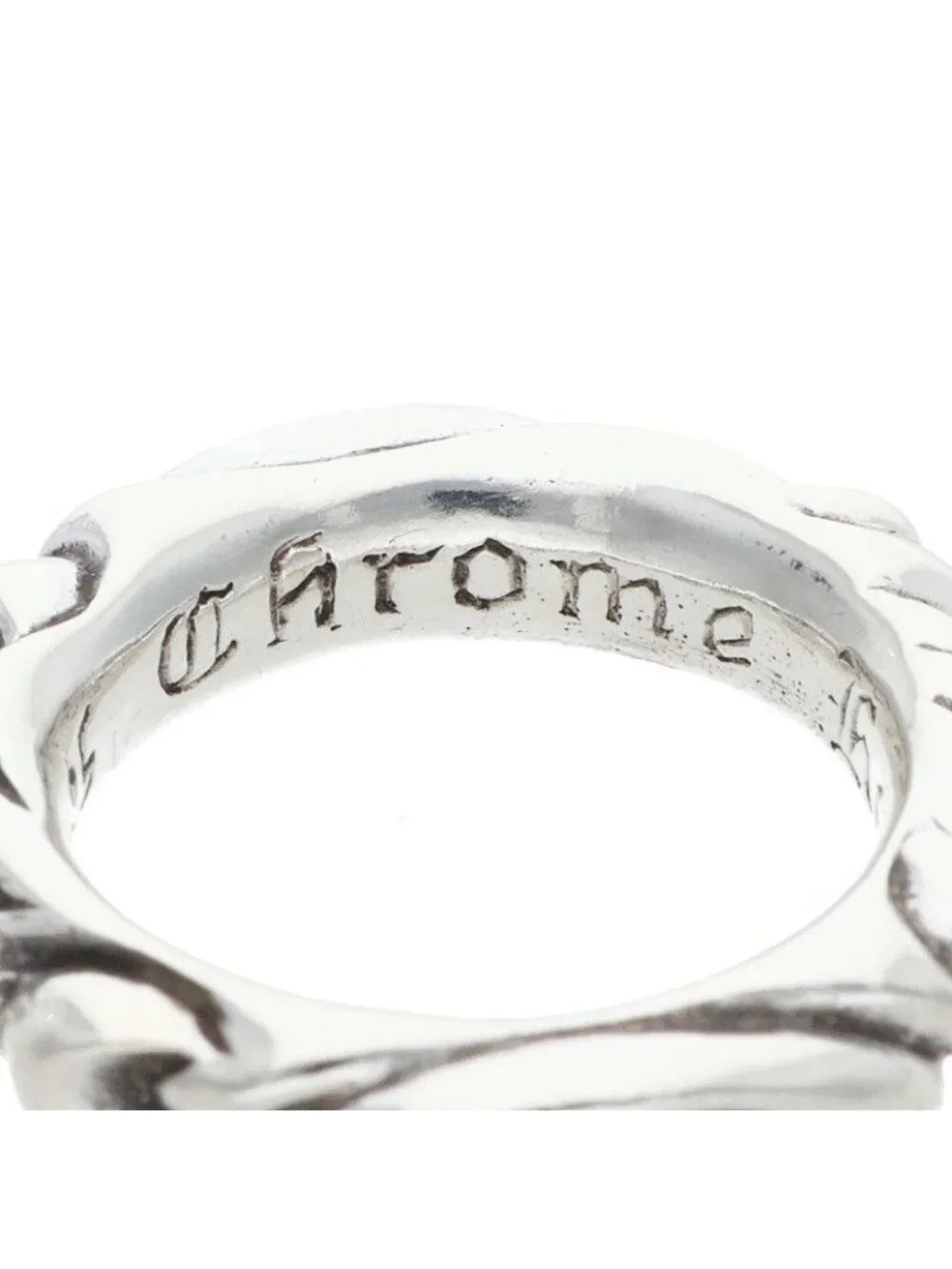 Chrome Hearts Scrl Band Scroll Silver Ring